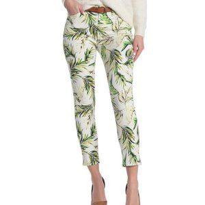 Jen7 by 7FAM Palm Print Ankle Crop Skinny Pant